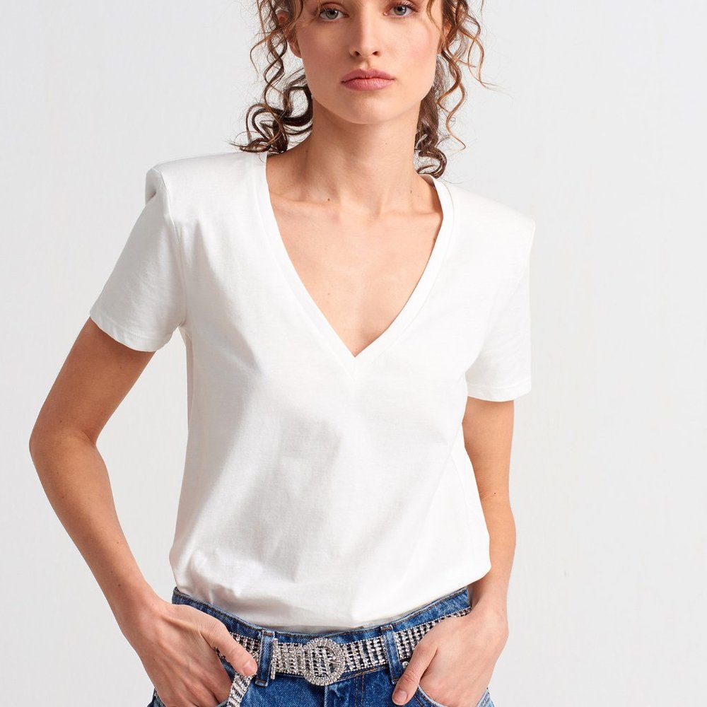 NWT Dilvin Collection 100% Cotton V neck T-Shirt